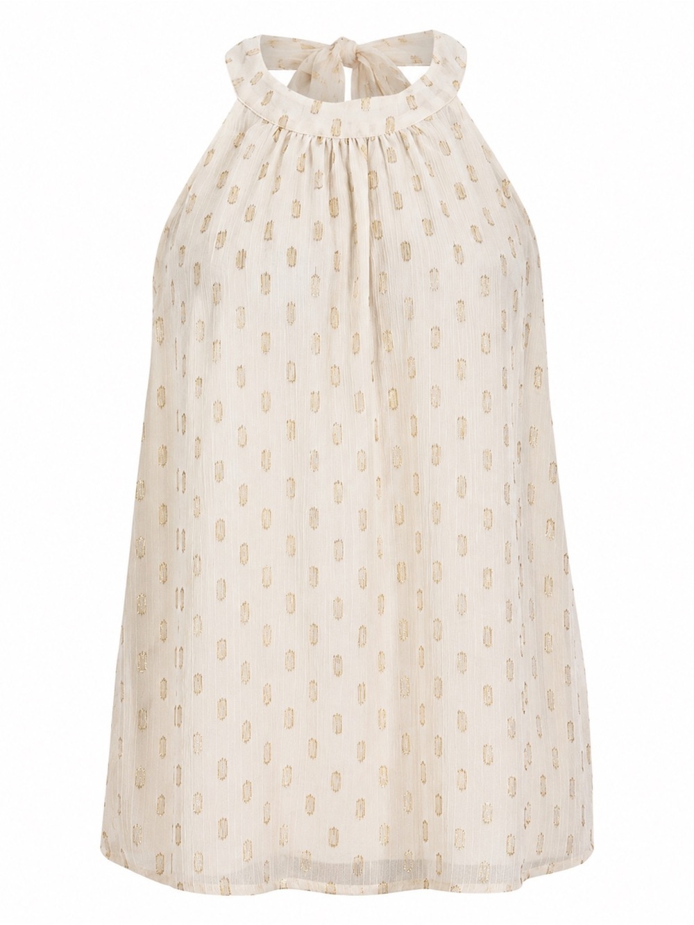 Torrid Ivory Gold Metallic Dot Sleeveless Blouse Top Size 2 (2X)